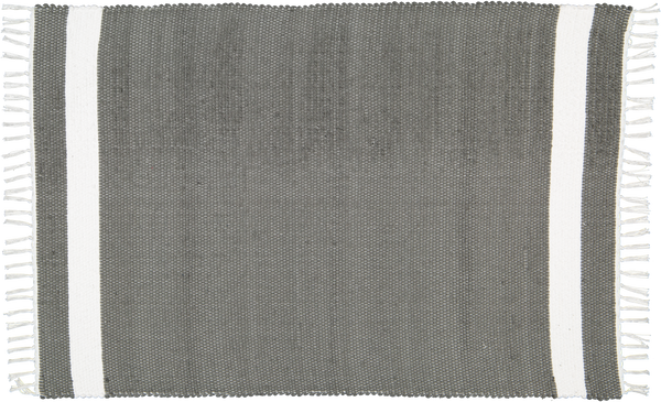 Cotton Dhurrie Tabby in Charcoal with White Band - Amelia Jackson Industries South Africa