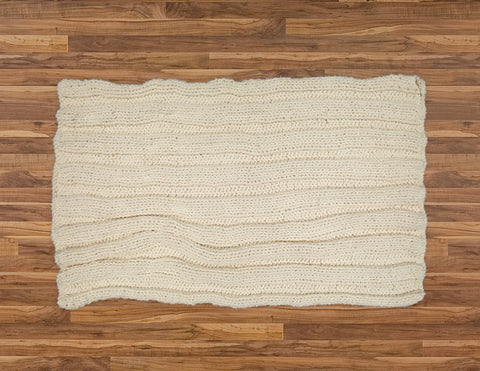 Hand Knitted Cotton Throw - Natural - Amelia Jackson Industries South Africa
