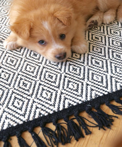 Cotton bedside rugs in 100%cotton