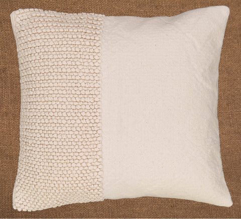 Hand woven scatter cushion cover  60 x 60cm - Offset bobbles Natural