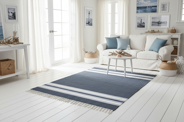 SBED031 Cotton Dhurrie in beach house setting