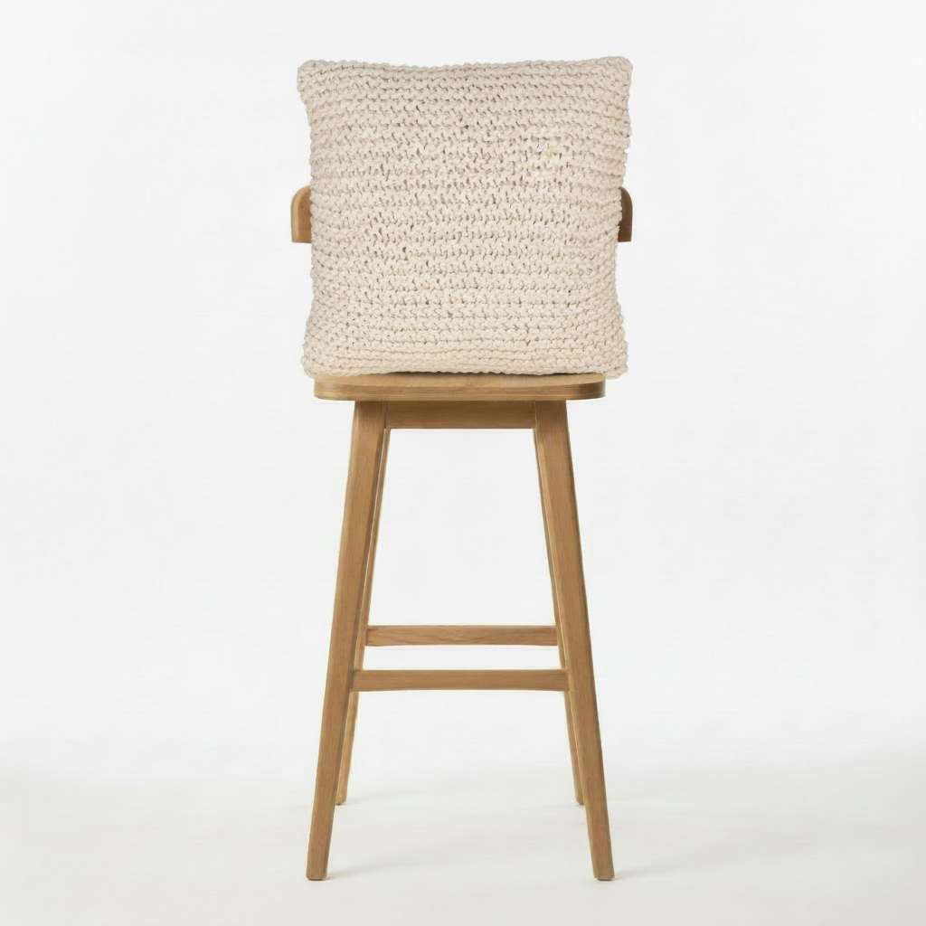 Hand knitted scatter cushion cover 60 x 60cm - Natural knitted