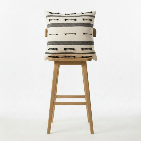 SCU014 Boho black on natural cushion cover