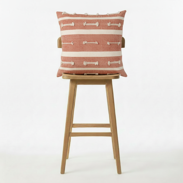 SCU015 Boho natural on terracotta cushion cover