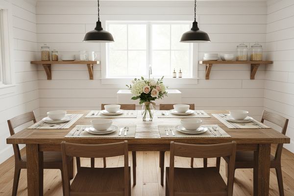 SPM010 placemats farmhouse table setting for 8