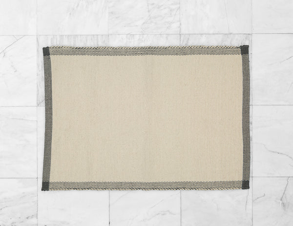 Bathmat Pebble Weave, Natural with a Charcoal Border - Amelia Jackson Industries South Africa