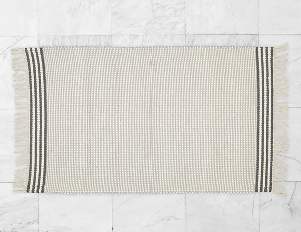 Plush Rug Option 3 Grey and Natural with Charcoal Stripes - Amelia Jackson Industries South Africa