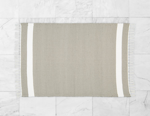 Cotton Dhurrie Tabby in Grey with White Band - Amelia Jackson Industries South Africa