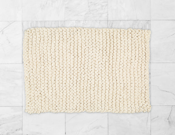 Chunky Knit Bathmat Dhurrie, Natural. - Amelia Jackson Industries South Africa