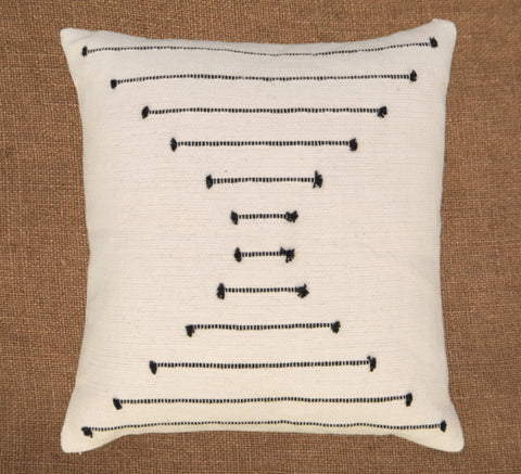 Hand woven scatter cushion cover  60 x 60cm - Black Chevron Pattern