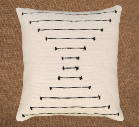 Hand woven scatter cushion cover  60 x 60cm - Black Chevron Pattern
