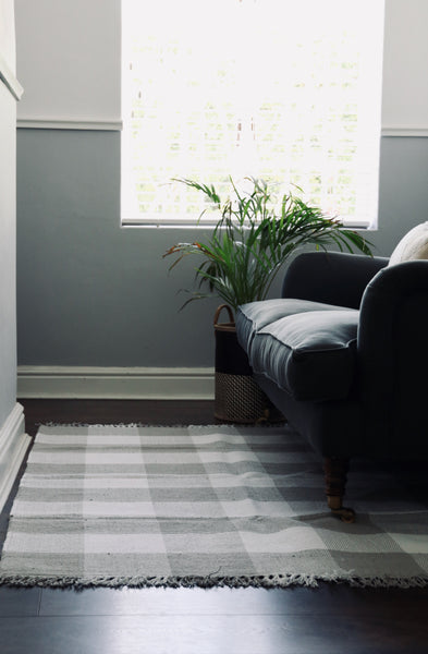 Dhurrie Tabby Grey and White Checks - Amelia Jackson Industries South Africa