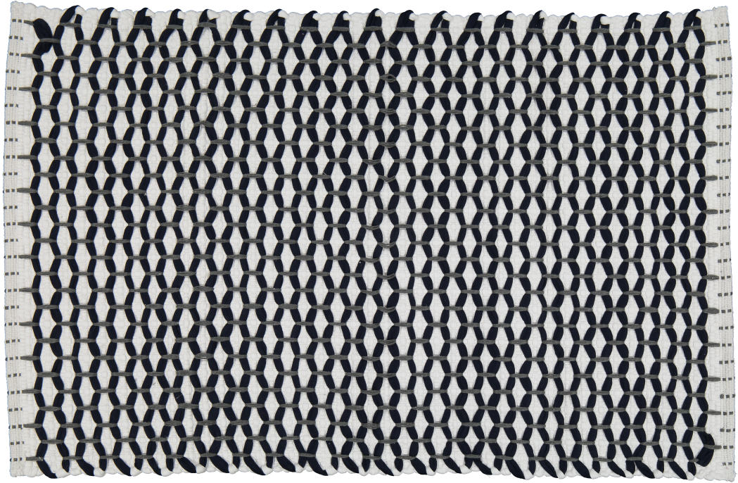 Bathmat Lattice Weave White with a Navy or a Grey "Lattice" - Amelia Jackson Industries South Africa