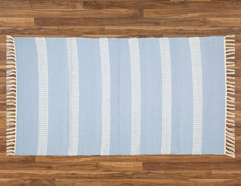 Plush Rug Option 1 HK Blue and Natural - Amelia Jackson Industries South Africa