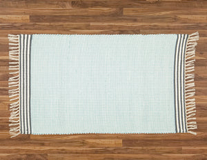 Plush Rug Option 3 Duck Egg with Charcoal Stripes - Amelia Jackson Industries South Africa