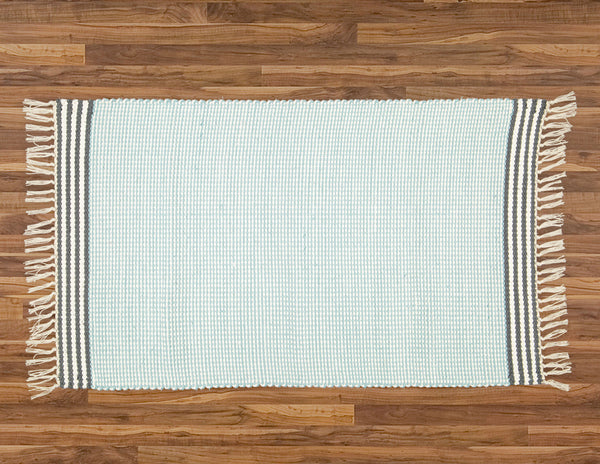 Plush Rug Option 3 Duck Egg with Charcoal Stripes - Amelia Jackson Industries South Africa