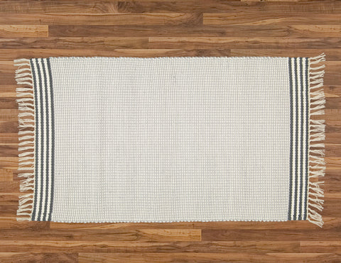 Plush Rug Option 3 Grey and Natural with Charcoal Stripes - Amelia Jackson Industries South Africa