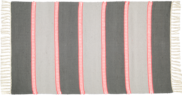 Plush Rug Option 2 Charcoal and Grey with Coral stripes - Amelia Jackson Industries South Africa