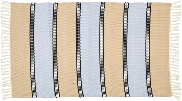 Plush Rug Option 2 HK Blue and Dark Stone with Black Stripes - Amelia Jackson Industries South Africa