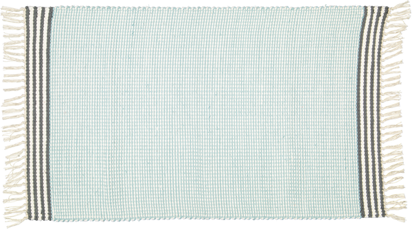 Plush Rug Option 3 Duck Egg with Charcoal Stripes - Amelia Jackson Industries South Africa