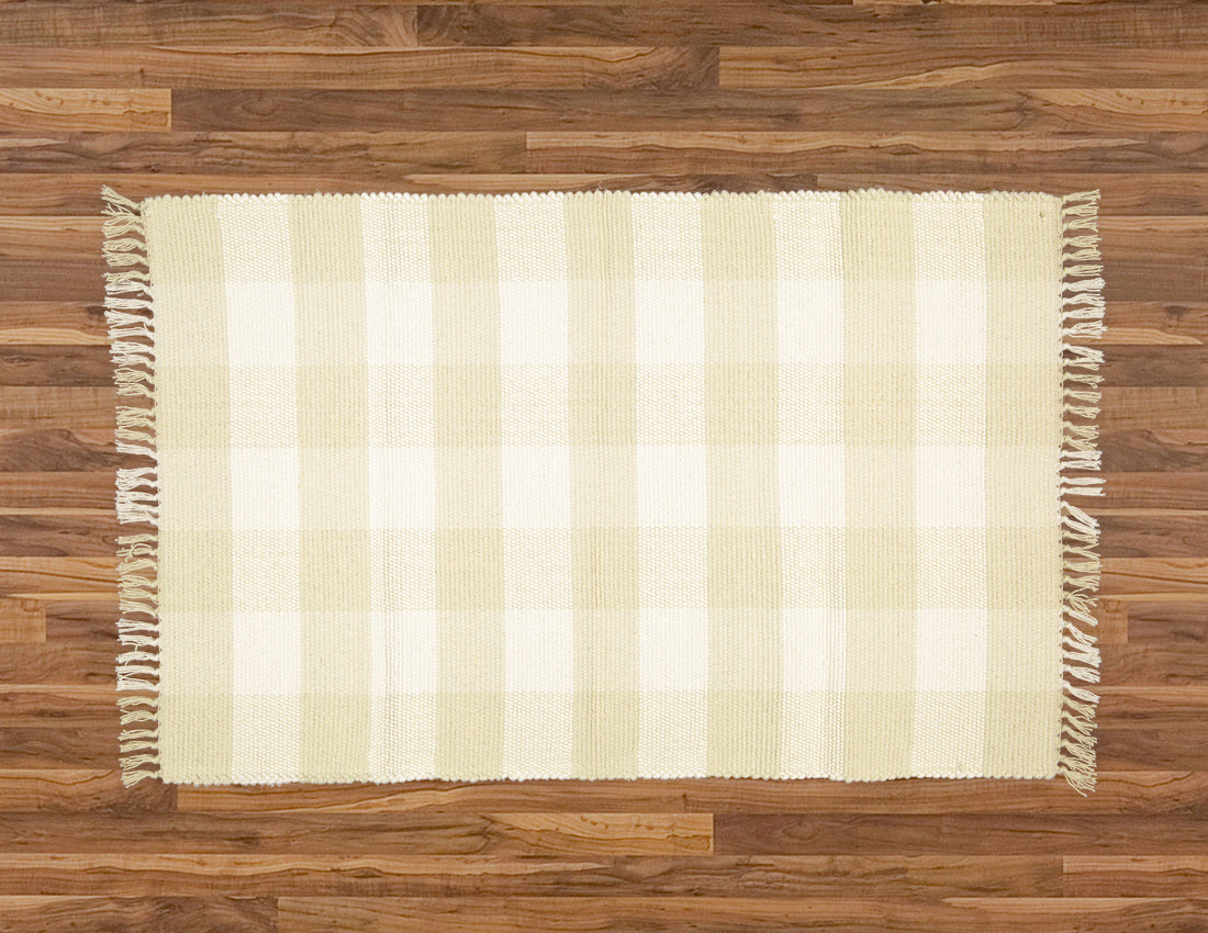Dhurrie Tabby Natural and Taupe Checks - Amelia Jackson Industries South Africa