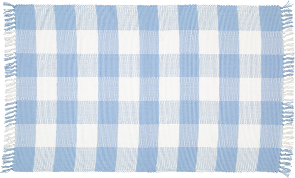 Dhurrie Tabby Sky Blue and White Checks - Amelia Jackson Industries South Africa