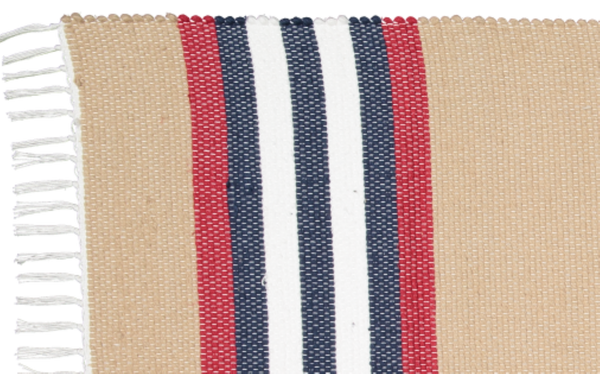 Cotton Dhurrie Dark Stone with Red stripes - Amelia Jackson Industries South Africa
