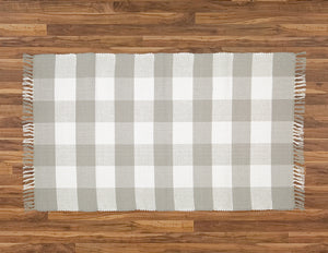 Dhurrie Tabby Grey and White Checks - Amelia Jackson Industries South Africa