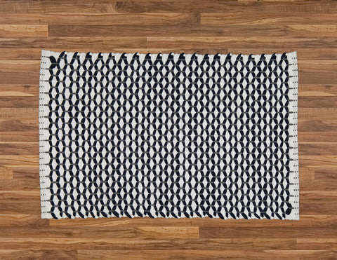 Bathmat Lattice Weave White with a Navy or a Grey "Lattice" - Amelia Jackson Industries South Africa