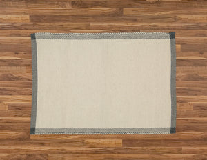 Bathmat Pebble Weave, Natural with a Charcoal Border - Amelia Jackson Industries South Africa