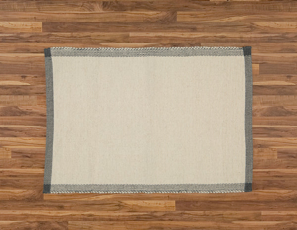 Bathmat Pebble Weave, Natural with a Charcoal Border - Amelia Jackson Industries South Africa
