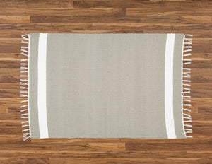 Cotton Dhurrie Tabby in Grey with White Band - Amelia Jackson Industries South Africa