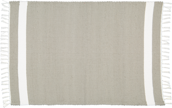 Cotton Dhurrie Tabby in Grey with White Band - Amelia Jackson Industries South Africa