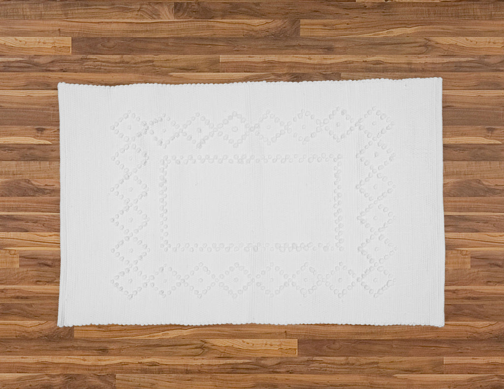 Handwoven Rag Rug White with Diamond Pattern | Amelia Jackson Online ...
