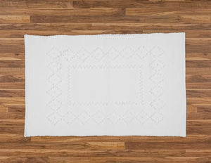 Rag Rug with Diamond Pattern, White. - Amelia Jackson Industries South Africa