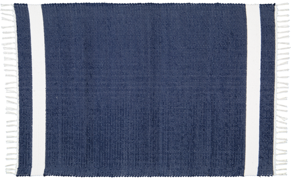 Cotton Dhurrie Tabby in Navy with White Band - Amelia Jackson Industries South Africa