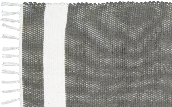 Cotton Dhurrie Tabby in Charcoal with White Band - Amelia Jackson Industries South Africa