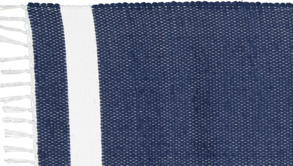 Cotton Dhurrie Tabby in Navy with White Band - Amelia Jackson Industries South Africa