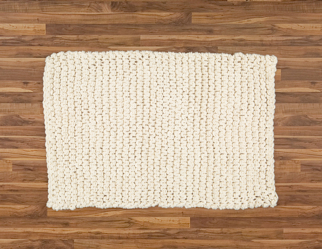 Chunky Knit Bathmat Dhurrie, Natural. - Amelia Jackson Industries South Africa