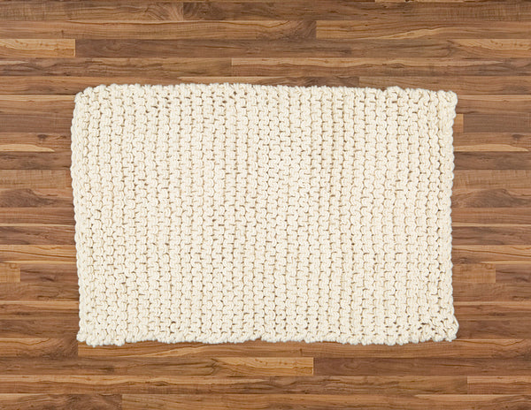 Chunky Knit Bathmat Dhurrie, Natural. - Amelia Jackson Industries South Africa