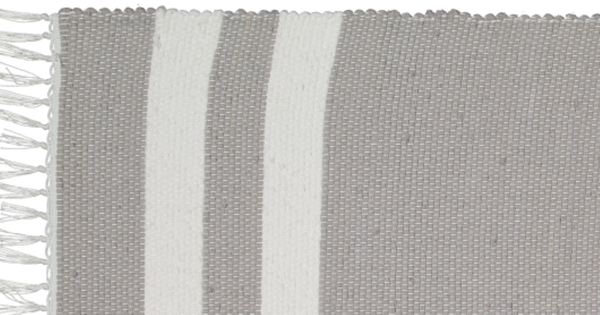 Cotton Dhurrie Grey with 2 White Stripes - Amelia Jackson Industries South Africa
