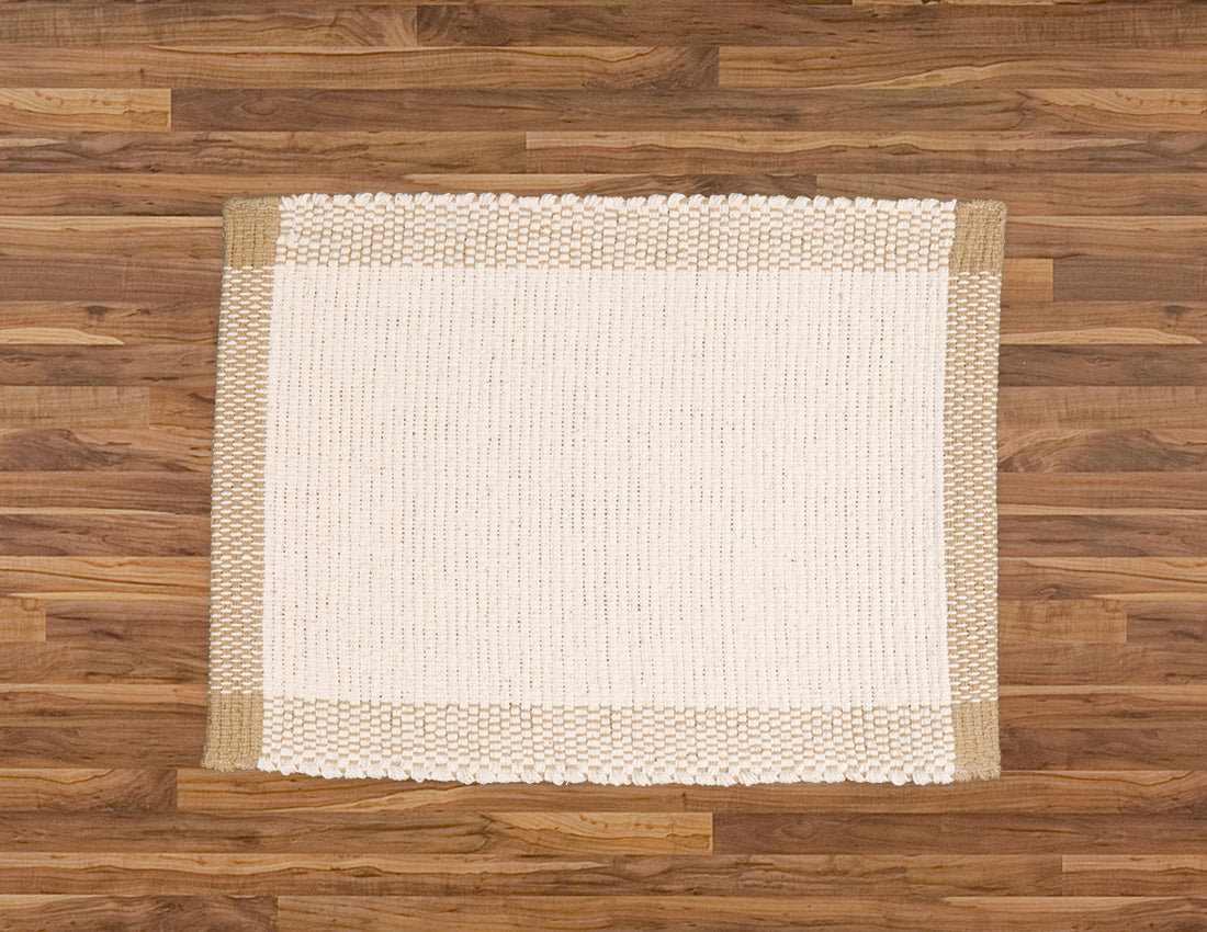 Placemat and Runners in Pebble Weave. Natural with Jute Border. - Amelia Jackson Industries South Africa