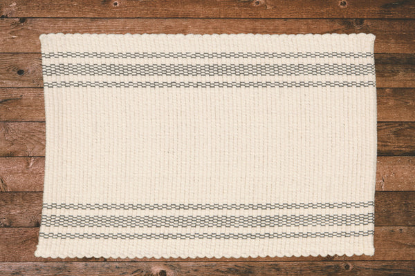 Placemat Natural with Charcoal Stripes.