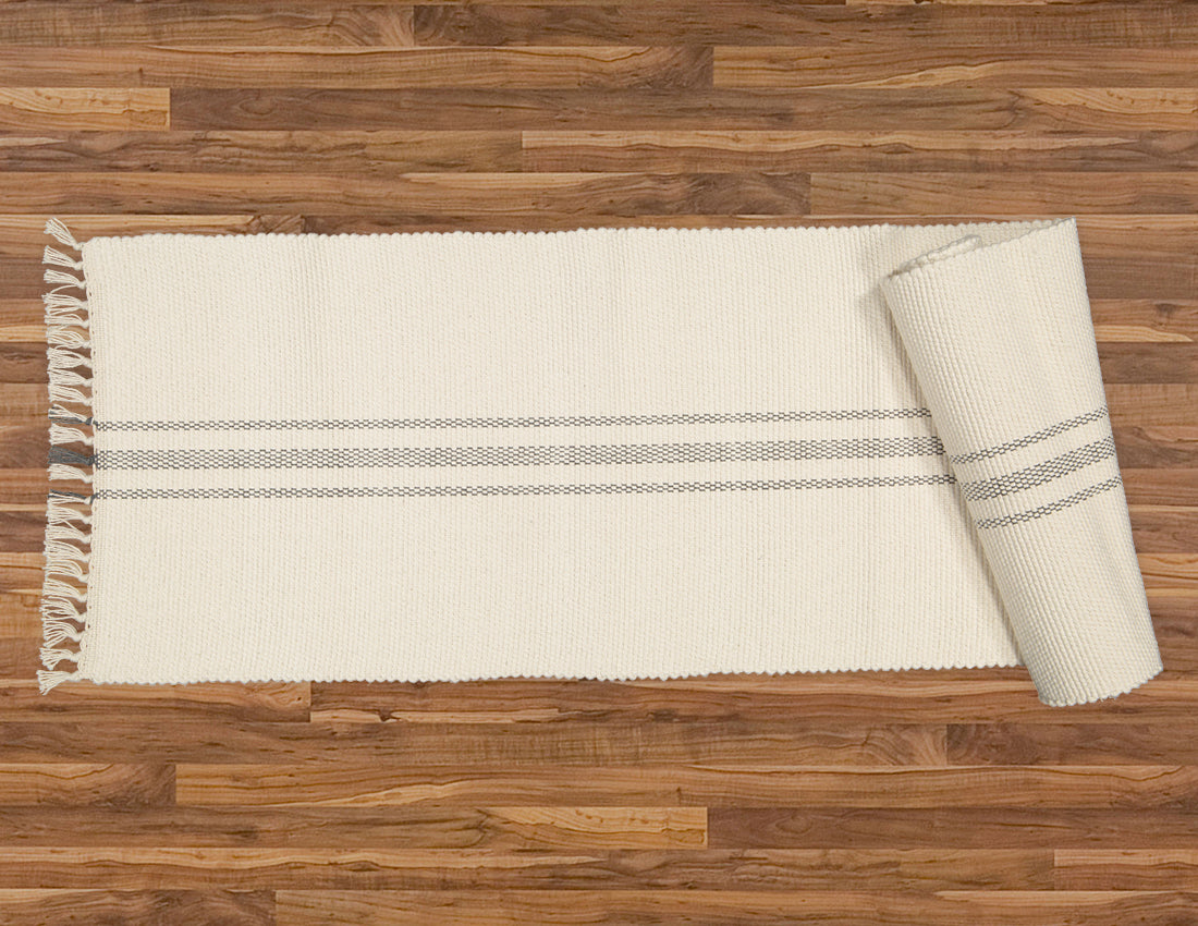 Table Runner, Natural with Charcoal Stripe - Amelia Jackson Industries South Africa