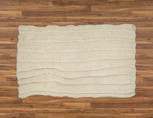 Hand Knitted Cotton Throw - Natural - Amelia Jackson Industries South Africa